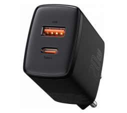 Slika izdelka: Baseus adapter CCXJ-B01 hišni polnilec 220V Super-SI Quick Charge 20W vhod USB A in Type C - Original (EU Blister) črn