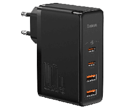 Slika izdelka: Baseus adapter hišni polnilec 220V Gun2 Pro Quick Charge 100W vhod 2x USB A in 2x Type C - Original (EU Blister) črn