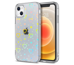 Slika izdelka: Clear Case silikonski ovitek Hologram za iPhone 11 - prozoren s srčki