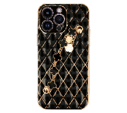 Slika izdelka: Glamur silikonski ovitek z zapestnico za iPhone 14 Pro - črn