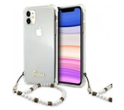 Slika 2 izdelka: GUESS GUHCN61KPSWH za iPhone 11 - prozoren shock silikonski ovitek s perla zapestnico
