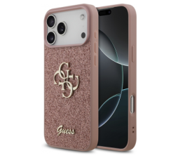 Slika 2 izdelka: GUESS GUHCP17XHG4SGP silikonski ovitek za iPhone 17 Pro Max - roza z bleščicami in zlatim logom