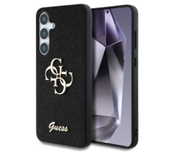 Slika 2 izdelka: GUESS GUHCS25SHG4SGK silikonski ovitek za Samsung Galaxy S25 5G - črn z bleščicami in zlatim logom