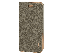 Slika izdelka: Havana Premium preklopna torbica Samsung Galaxy A23 - siva z zlatim robom