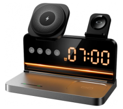 Slika 2 izdelka: Hoco DWQ03 4v1 zunanja polnilna baterija / postaja/ namizno stojalo / brezžični polnilec do 15W / digitalna ura / budilka 