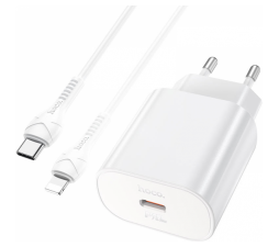 Slika izdelka: Hoco polnilec N22 Jetta PD 25W Type C s kablom Type C na Lightning za iPhone - bel