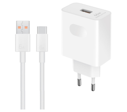 Slika izdelka: Honor hišni polnilec Super Charge Power Adapter 66W USB A s kablom Type C - Original - EU Blister