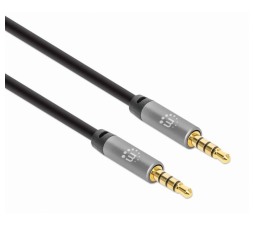 Slika 2 izdelka: Kabel 3,5 mm Stereo moški/moški MANHATTAN, 3 m, črno/srebrna