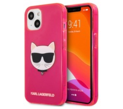 Slika 2 izdelka: Originalen KARL LAGERFELD ovitek iPhone 13 6.1 - Choupetts head - pink silikonska zaščita - KLHCP13MCHTRP