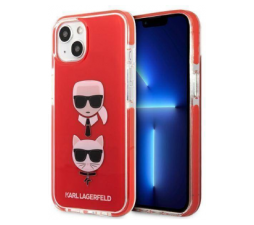 Slika 2 izdelka: Originalen KARL LAGERFELD ovitek iPhone 13 Mini - Heads - rdeča silikonska zaščita - KLHCP13STPE2TR