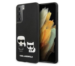 Slika izdelka: Originalen KARL LAGERFELD ovitek Samsung Galaxy S21 G991 - Karl and Choupette - črna zaščita - KLHCS21SPCUSKCBK