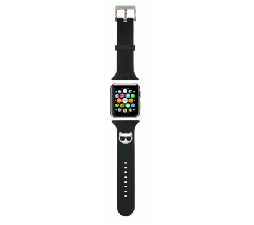 Slika 2 izdelka: Karl Lagerfeld silikonski pašček za uro Apple Watch 38 / 40 mm - Choupettes Head črn - KLAWMSLCK