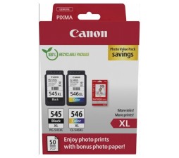 Slika izdelka: KOMPLET CANON PG-545XL / CL-546XL IN FOTO PAPIR GP-501