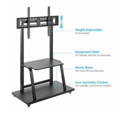 Slika 2 izdelka: Multimedijski voziček 37''-100'' MANHATTAN, 150kg, naklon 0°, črne barve