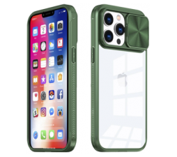 Slika 2 izdelka: Onasi Lens Cover silikonski ovitek zaščita za iPhone 11 - prozorno/zelen