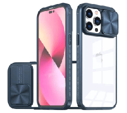 Slika 2 izdelka: Onasi Lens Cover silikonski ovitek zaščita za iPhone 15 - prozorno/moder