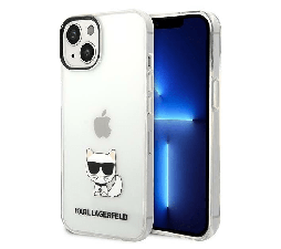 Slika izdelka: Originalen KARL LAGERFELD ovitek iPhone 14 6.1 - Choupette Logo - prozoren ovitek - KLHCP14SCTTR 