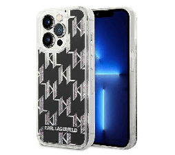 Slika izdelka: Originalen KARL LAGERFELD ovitek iPhone 14 Pro - svetleč Monogram črn - KLHCP14LLMNMK 