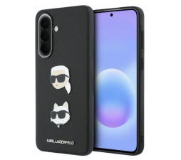 Slika izdelka: Originalen KARL LAGERFELD ovitek Samsung Galaxy A57 - Heads Pins in Logo, Saffiano - črna zaščita - KLHCSA57PSFDHPOK