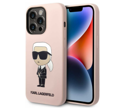 Slika izdelka: Originalen KARL LAGERFELD ovitek iPhone 15 Pro - IML NFT  Karls Full Body - roza silikonska zaščita - KLHCP15LSNIKBCP 