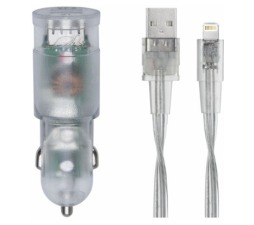 Slika izdelka: RIVACASE avtopolnilec VA4225 TD2 3,4A + podatkovno polnilni kabel Lightning Apple iPhone