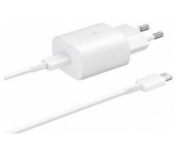 Slika 2 izdelka: SAMSUNG HIŠNI POLNILEC EP-TA800XWE Super Fast Charge (Type C) in podatkovni kabel EP-DA705BWE (Type C - Type C) - bel