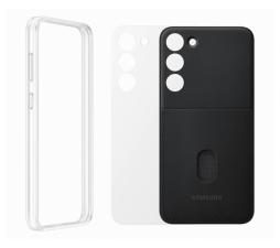 Slika izdelka: SAMSUNG original ovitel Frame Cover EF-MS916CBE za Samsung Galaxy S23 Plus 5G - prozoren bumper s steklom zadaj ali za kartico črn