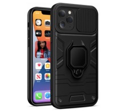 Slika 2 izdelka: Silikonski ovitek Armor Ring z zaščito kamere za iPhone 13 6.1 - črn