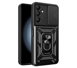 Slika 2 izdelka: Silikonski ovitek Armor Ring z zaščito kamere za Samsung Galaxy A37 - črn