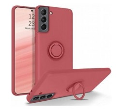 Slika 2 izdelka: Silikonski ovitek Liquid Ring za Samsung Galaxy S22 Ultra 5G - roza