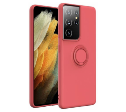 Slika 2 izdelka: Silikonski ovitek Liquid Ring za Samsung Galaxy S22 Ultra 5G - pink