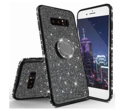 Slika izdelka: Silikonski ovitek RING za Samsung Galaxy S10 G973 črn z bleščicami