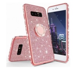 Slika 2 izdelka: Silikonski ovitek RING za Samsung Galaxy S10e G970 roza z bleščicami