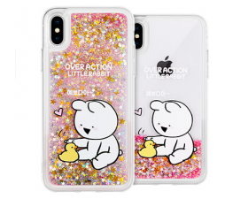 Slika izdelka: Silikonski ovitek Teddy z roza bleščicami za Samsung Galaxy S9 G960 - prozoren