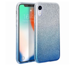 Slika izdelka: Silikonski ovitek z bleščicami Bling za Huawei P30 srebrn z modrimi bleščicami