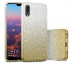 Slika 2 izdelka: Silikonski ovitek z bleščicami Bling 2v1 za Samsung Galaxy A12 A125 - srebrno zlat