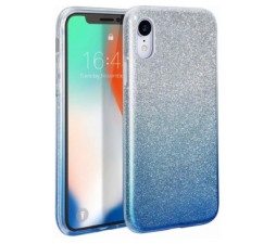 Slika 2 izdelka: Silikonski ovitek z bleščicami Bling za Huawei P30 srebrn z modrimi bleščicami