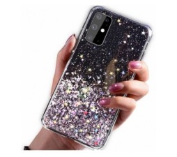 Slika 2 izdelka: Silikonski ovitek z bleščicami SPARKLE za Samsung Galaxy A03s A037 - črn