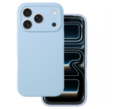 Slika 2 izdelka: Silikonski ovitek za iPhone 17 Pro - mat liquid svetlo moder