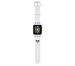 Slika izdelka: Karl Lagerfeld silikonski pašček za uro za Apple Watch 42 / 44 / 45 mm - Choupettes Head - bel - KLAWLSLCW