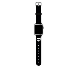 Slika izdelka: Karl Lagerfeld silikonski pašček za uro Apple Watch 42 / 44 / 45 mm - Choupettes Head črn - KLAWLSLCK