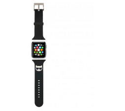 Slika izdelka: Karl Lagerfeld silikonski pašček za uro Apple Watch 38 / 40 mm - Choupettes Head črn - KLAWMSLCK