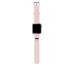 Slika izdelka: Karl Lagerfeld silikonski pašček za uro za Apple Watch 38 / 40 mm - Choupettes Head roza - KLAWMSLCP