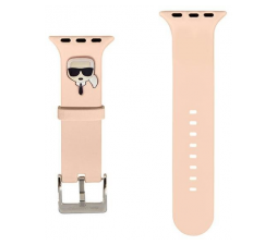 Slika izdelka: Karl Lagerfeld silikonski pašček za uro Apple Watch 38 / 40 mm - Karls Head - roza - KLAWMSLKP