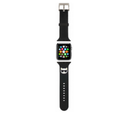 Slika 2 izdelka: Karl Lagerfeld silikonski pašček za uro Apple Watch 38 / 40 mm - Choupettes Head črn - KLAWMSLCK
