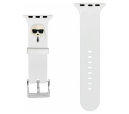 Slika 2 izdelka: Karl Lagerfeld  silikonski pašček za uro za Apple Watch 38 / 40 mm - Karls Head - bel - KLAWMSLKW