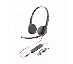 Slika izdelka: Stereo naglavne slušalke Poly Blackwire 3225 USB-C/USB-A/3,5mm