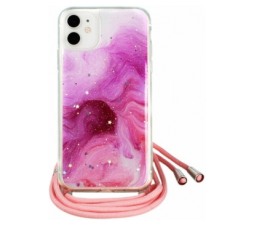 Slika 2 izdelka: Storm silikonski ovitek z vrvico za iPhone 12 Mini - roza