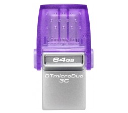 Slika izdelka: USB C & USB DISK Kingston 128GB DT microDuo3G3, 3.2 Gen1, OTG, s pokrovčkom