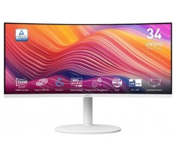 Slika izdelka: Zaslon MSI Modern MD342CQPW 34" / UWQHD / 120Hz / 1ms MPRT / ukrivljen / KVM / bel - nastavljiv po višini - PD 98W